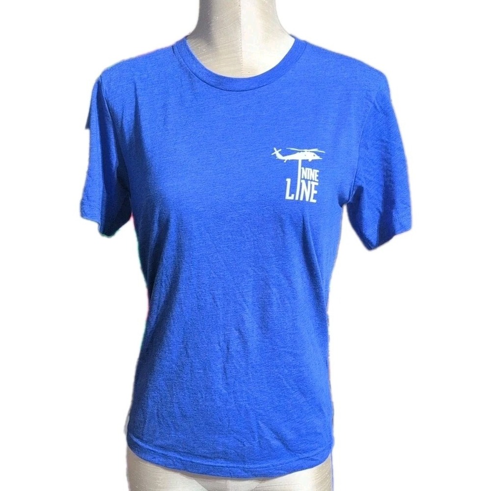 Nine Line Apparel T-shirt Drink Coffee Pet Dogs Womens Small Blue  Comfy Casual
